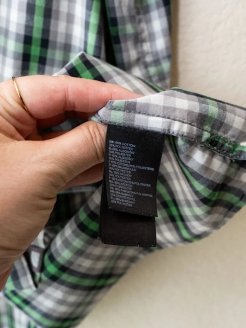 The North Face Plaid Snap Button Up Shirt XXL Green Gray Outdoor Hiking